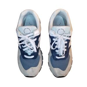 New Balance 574 Men's Size 10 Tan Blue Suede Running Shoes Sneakers ML574D2E